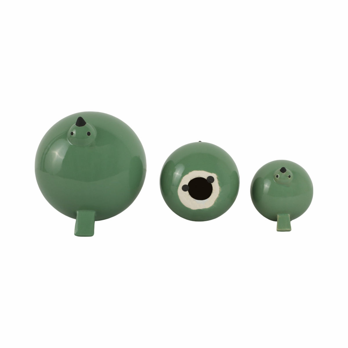 CER, S/3 BIRDS 8", DRK SAGE GREEN Table Decors| Sagebrook Home