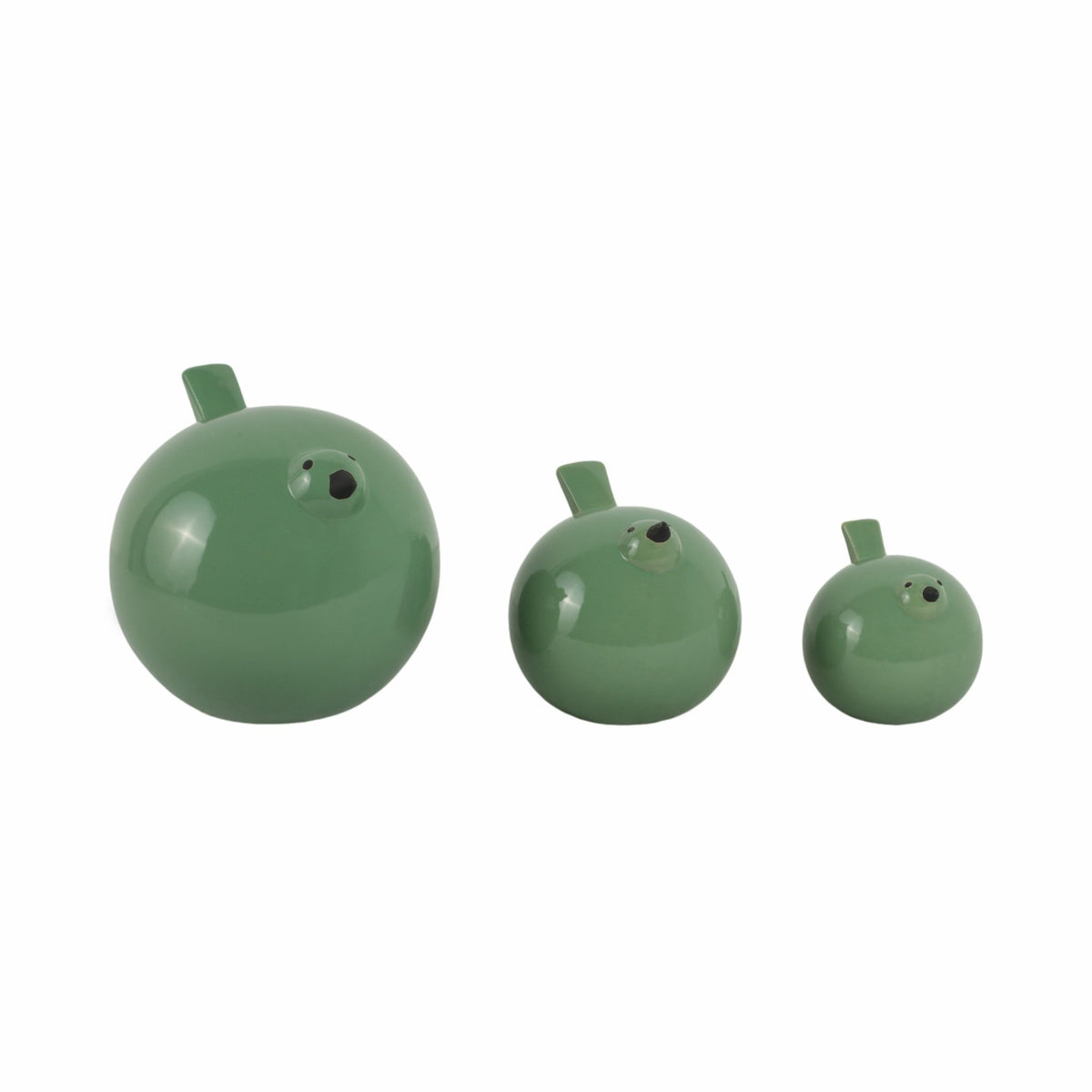 CER, S/3 BIRDS 8", DRK SAGE GREEN Table Decors| Sagebrook Home