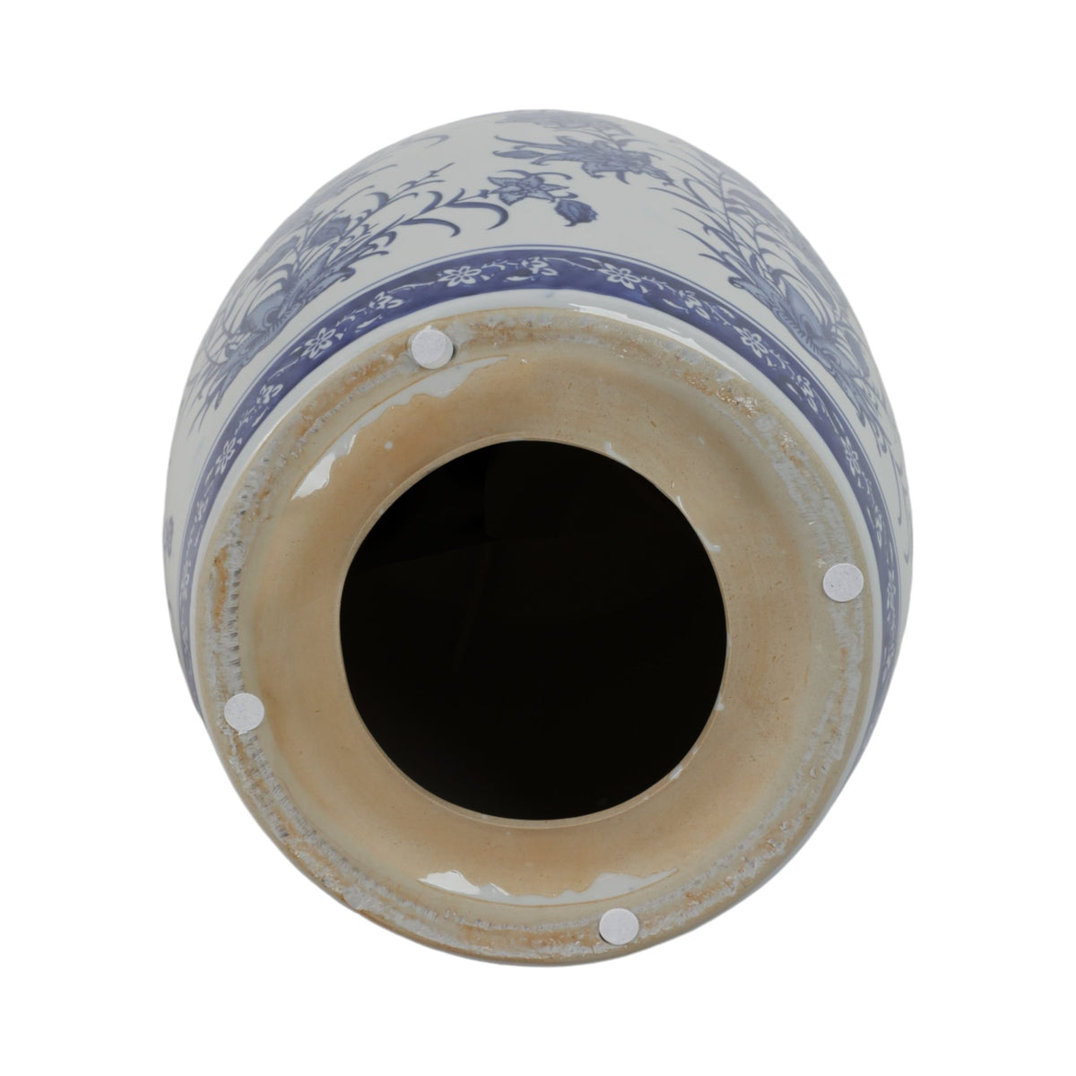 Cer,18" Pinwheel Flower Chinoiserie Stool,blu/wht Stools| Sagebrook Home
