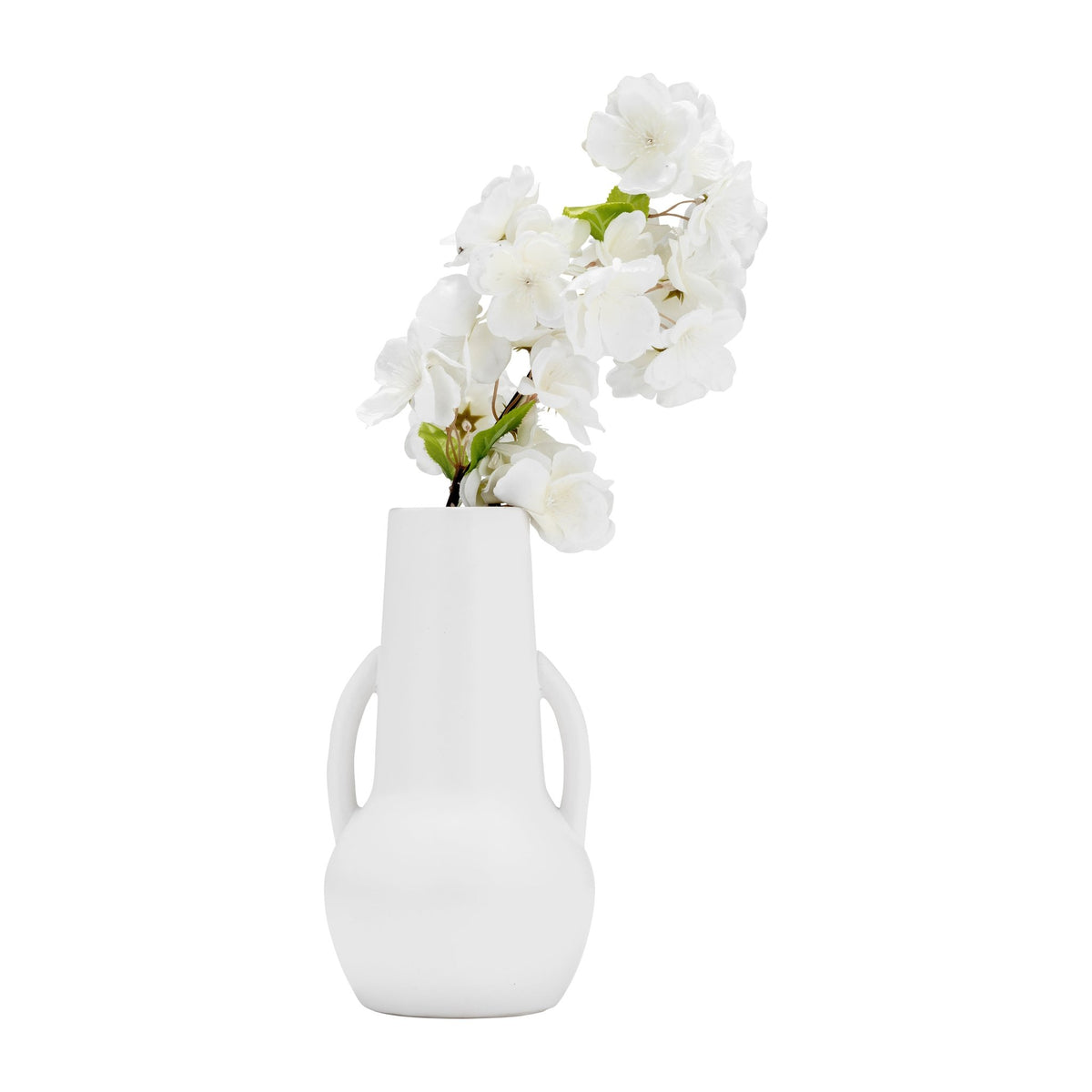 CER,8",VASE W/HANDLES,WHITE Vases and Jars| Sagebrook Home