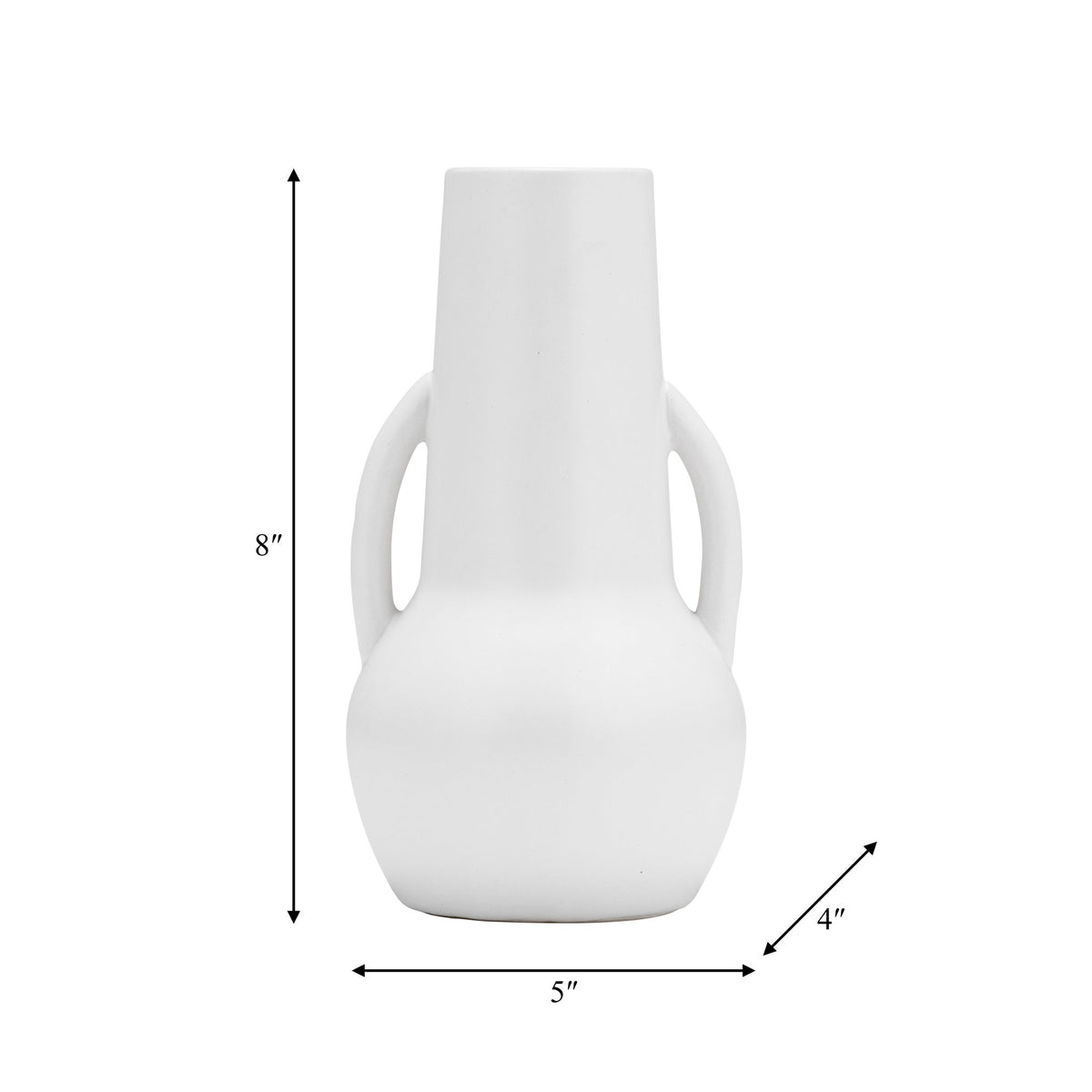 CER,8",VASE W/HANDLES,WHITE Vases and Jars| Sagebrook Home