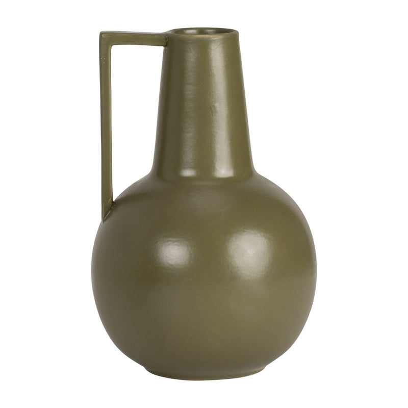 CER,9",VASE,OLIVE - Al Rugaib Furniture
