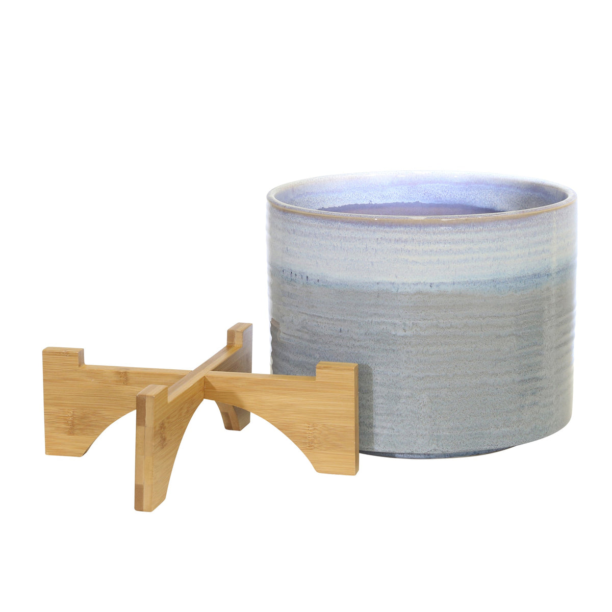 CERAMIC 10" PLANTER ON STAND,BLUE FADE Outdoor Planters| Sagebrook Home