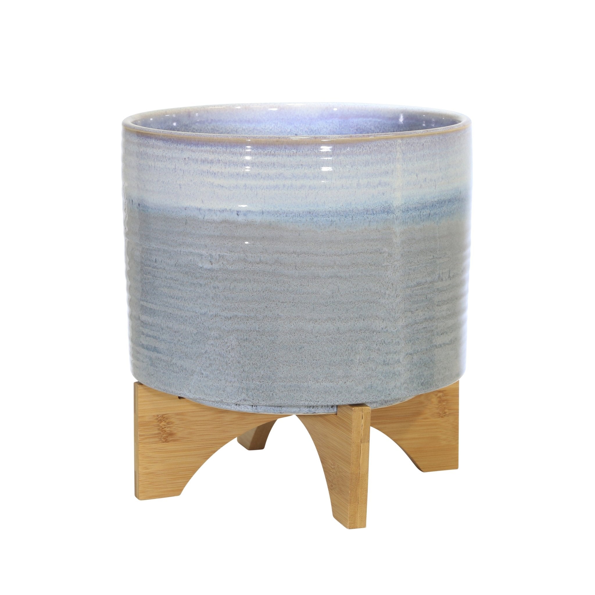 CERAMIC 10" PLANTER ON STAND,BLUE FADE Outdoor Planters| Sagebrook Home