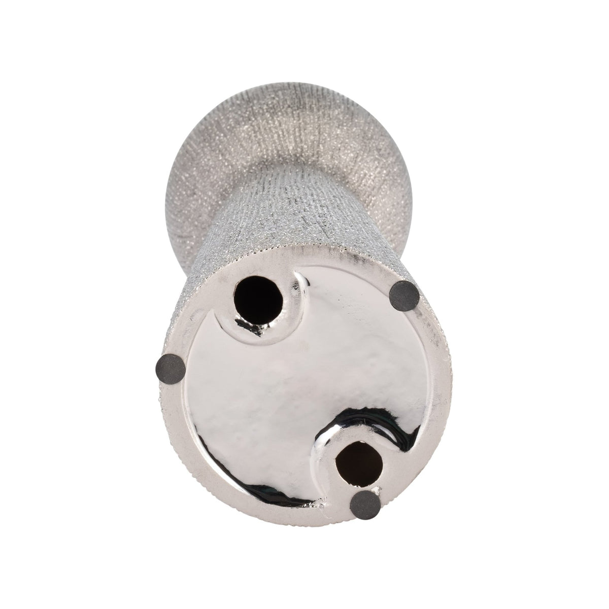 CERAMIC 12" BEAD CANDLE HOLDER,SILVER Candle Holders| Sagebrook Home
