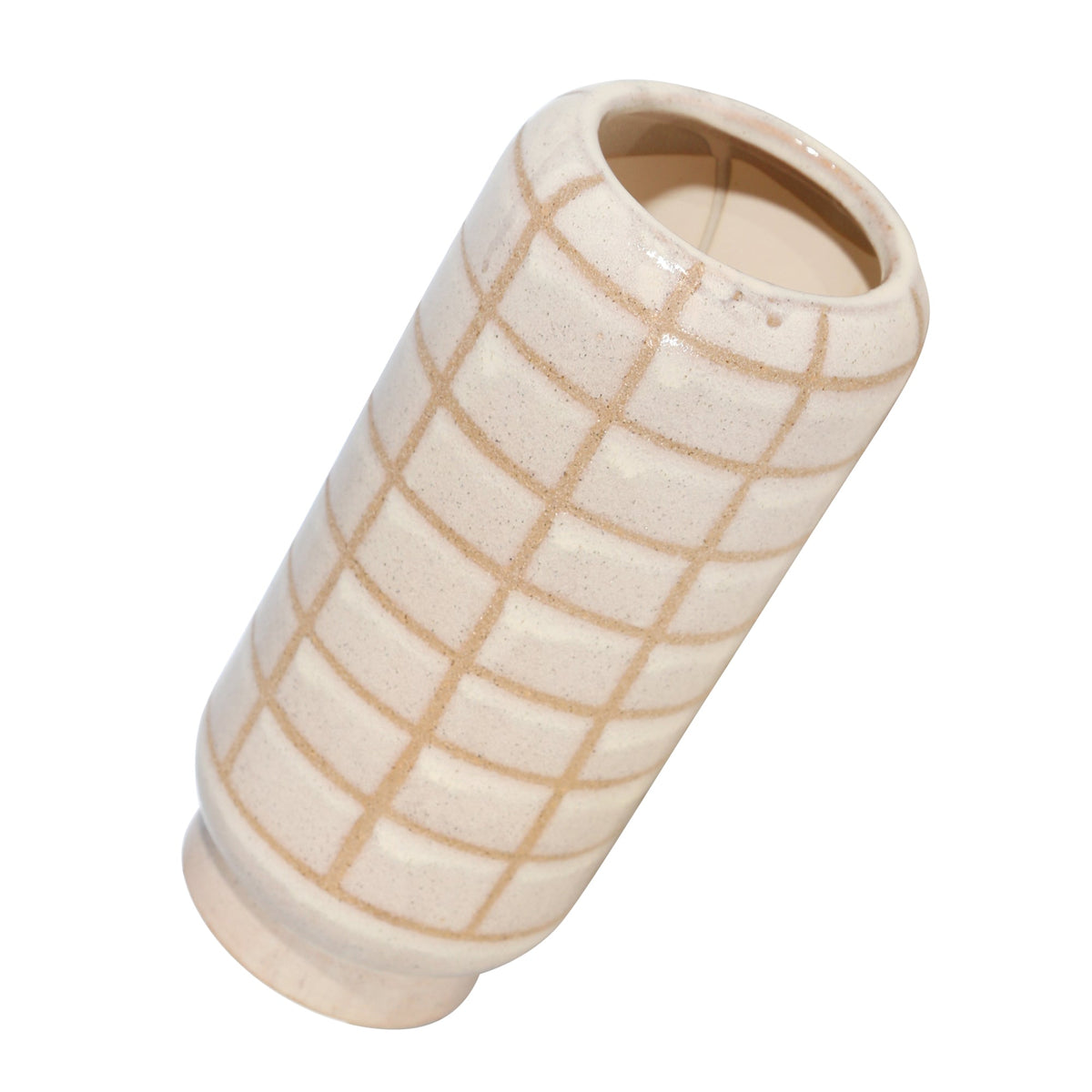 CERAMIC 13", PATTERNED VASE, BEIGE Vases and Jars| Sagebrook Home