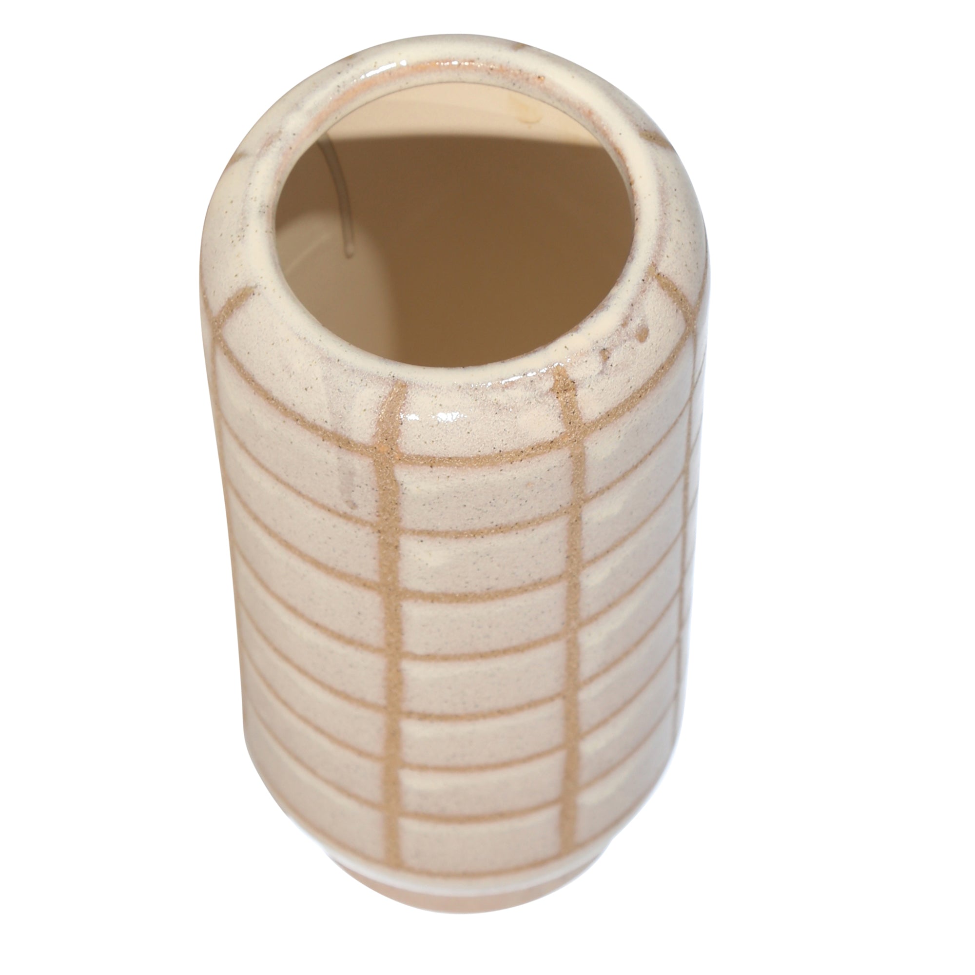 CERAMIC 13", PATTERNED VASE, BEIGE Vases and Jars| Sagebrook Home