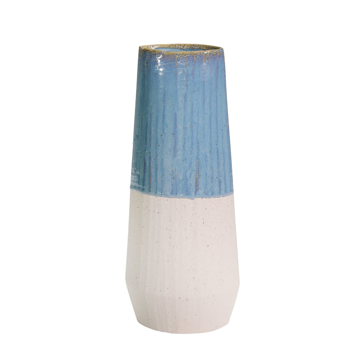 CERAMIC 15.5" VASE, BLUE/IVORY Vases and Jars| Sagebrook Home