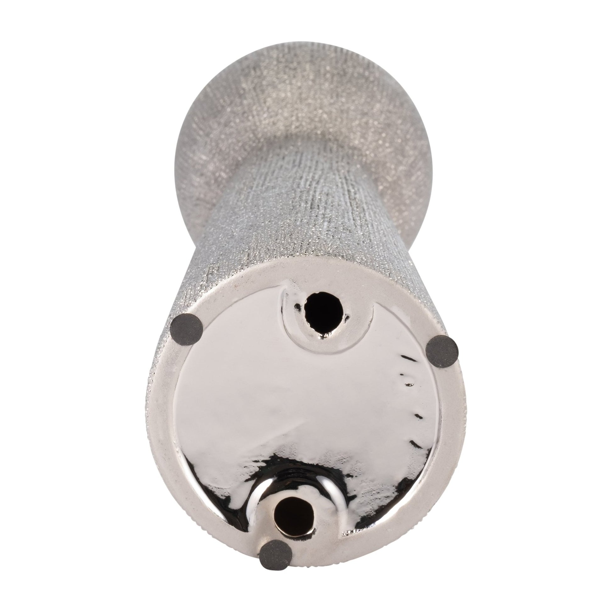 CERAMIC 16" BEAD CANDLE HOLDER,SILVER Candle Holders| Sagebrook Home