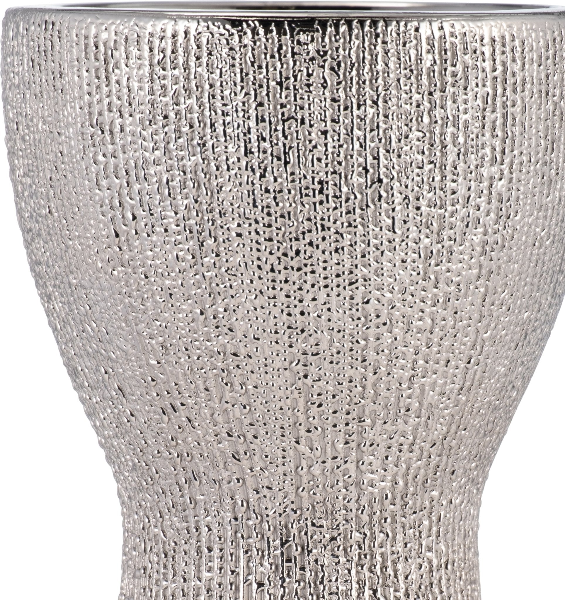 CERAMIC 16" BEAD CANDLE HOLDER,SILVER Candle Holders| Sagebrook Home
