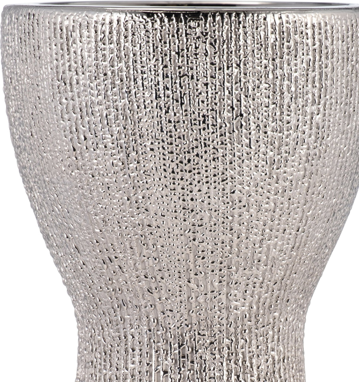 CERAMIC 16" BEAD CANDLE HOLDER,SILVER Candle Holders| Sagebrook Home