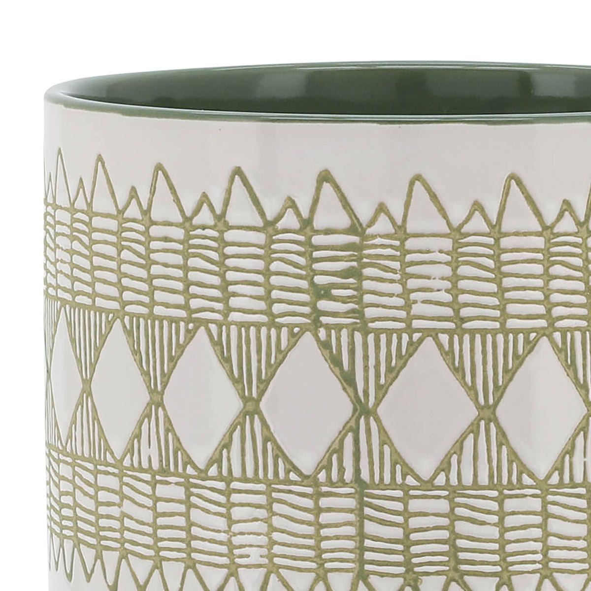 CERAMIC 16" JAR WITH GOLD LID, GREEN Outdoor Planters| Sagebrook Home