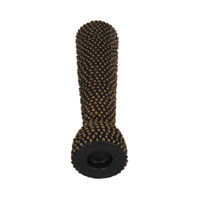 CERAMIC 16" SPIKE CANDLE HOLDER BLACK/GOLD - Al Rugaib Furniture