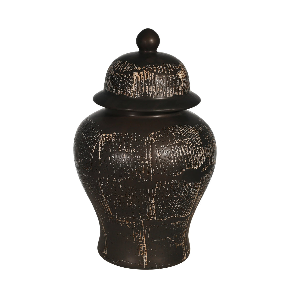 CERAMIC 18" TEMPLE JAR, ANTIQUE BLACK Vases and Jars| Sagebrook Home