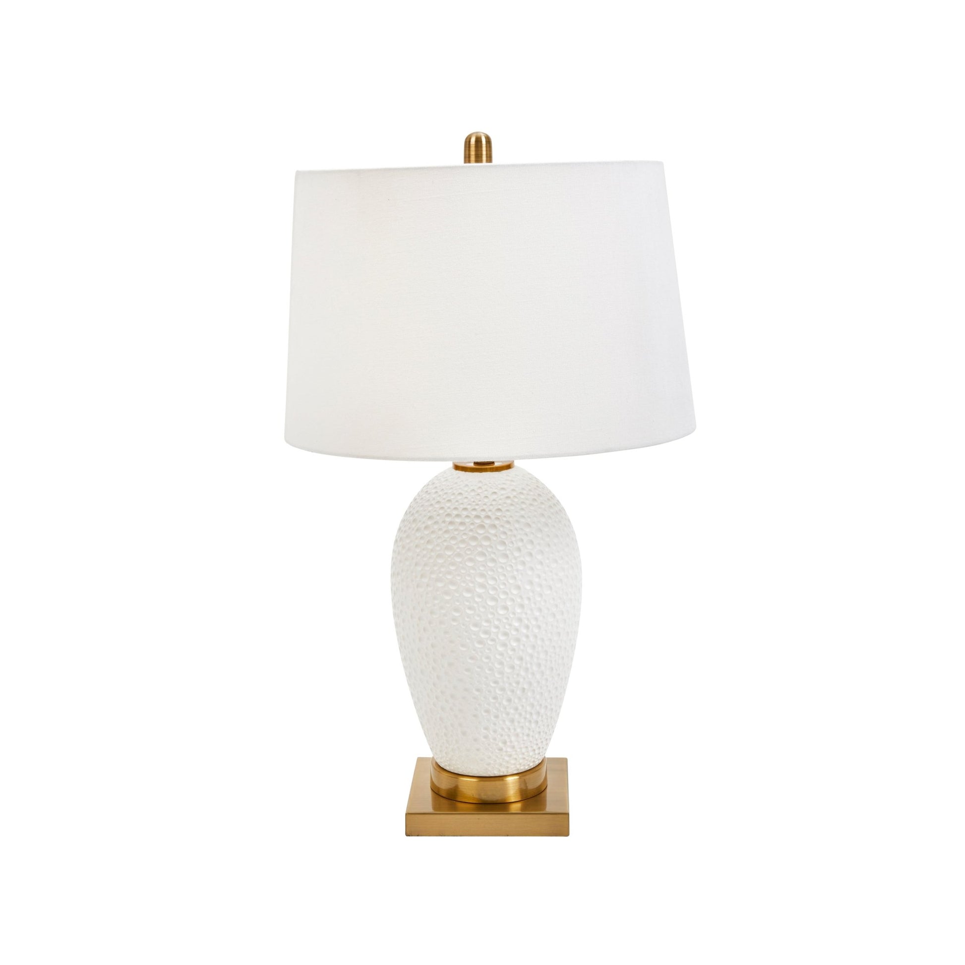 CERAMIC 27" TABLE LAMP W/ CRATERED FINISH, WHITE Table Lamps| Sagebrook Home