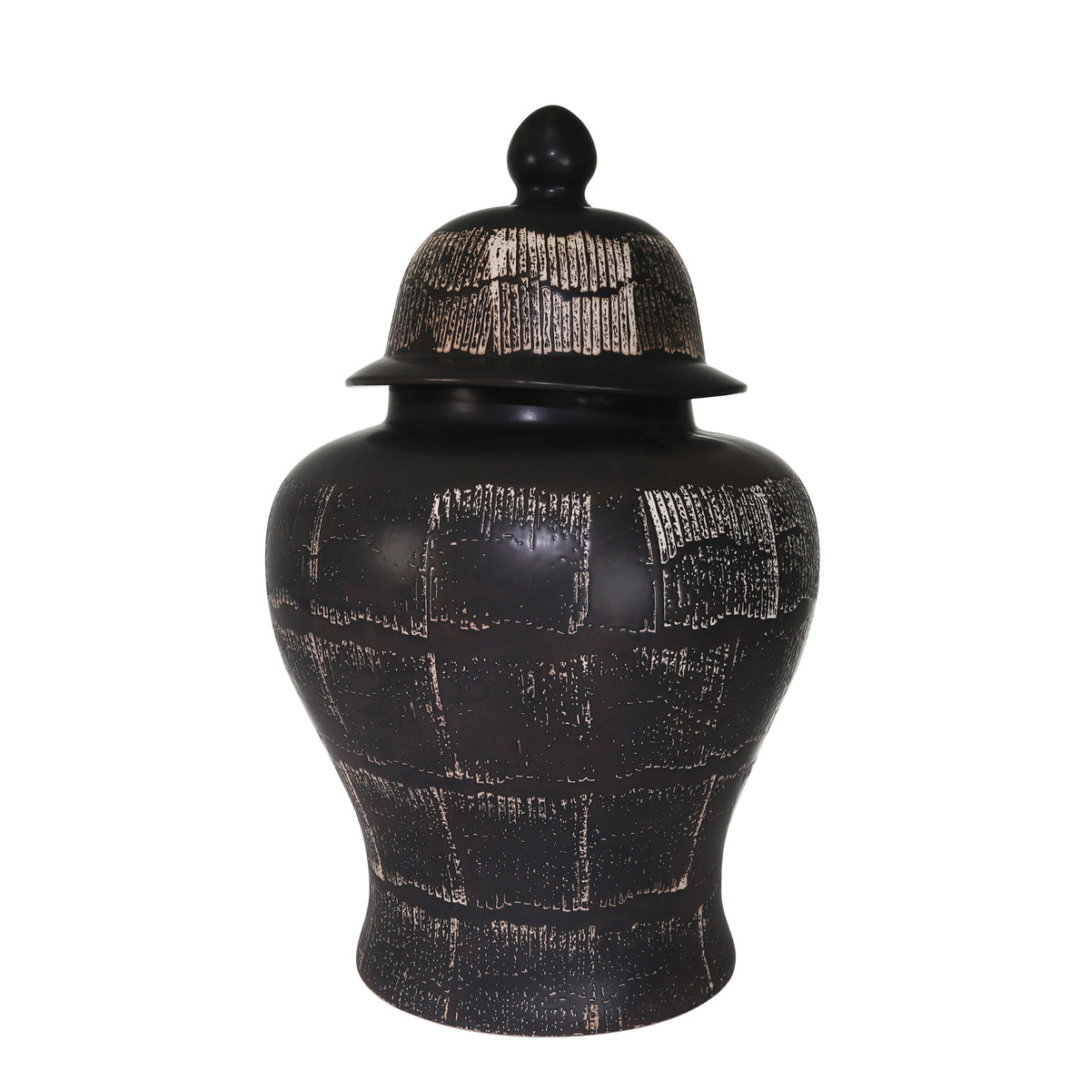 CERAMIC 28" TEMPLE JAR, ANTIQUE BLACK Vases and Jars| Sagebrook Home