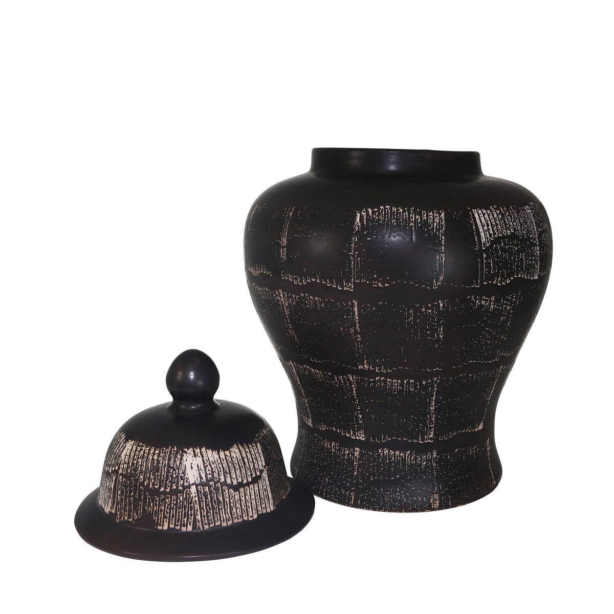 CERAMIC 28" TEMPLE JAR, ANTIQUE BLACK Vases and Jars| Sagebrook Home