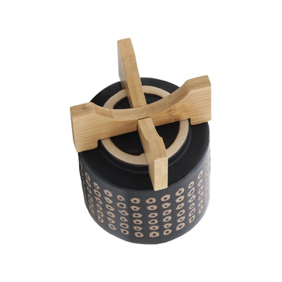 CERAMIC 5" PLANTER ON STAND, BROWN - Al Rugaib Furniture