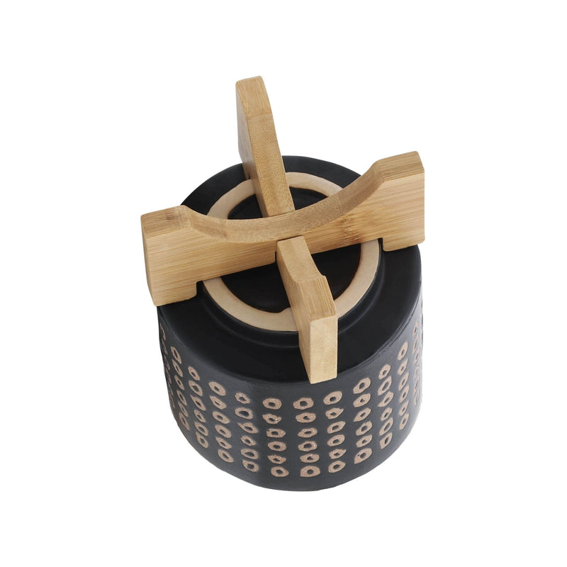 CERAMIC 5" PLANTER ON STAND, BROWN - Al Rugaib Furniture