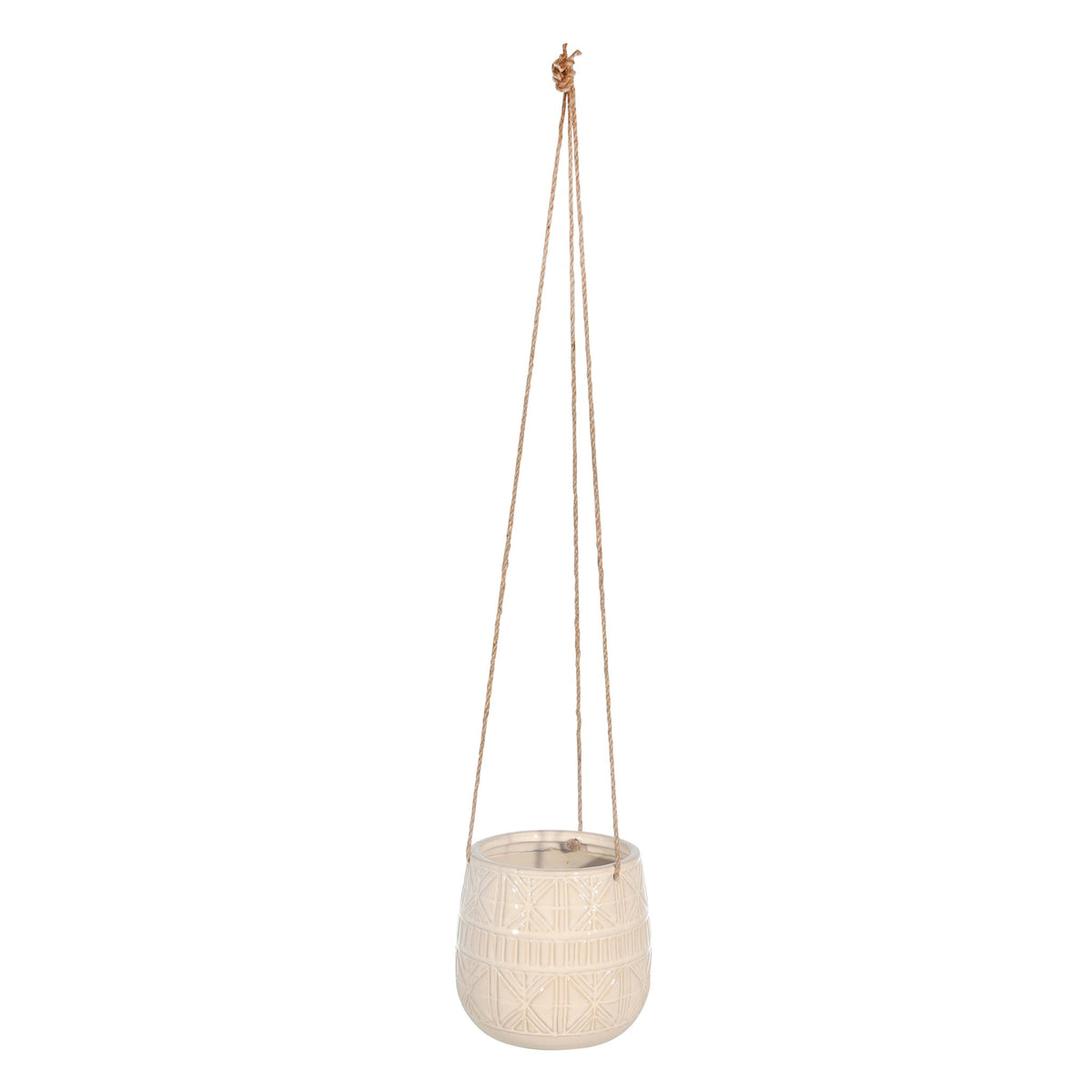 Ceramic 6" Abstract Hanging Planter, Beige Outdoor Planters| Sagebrook Home