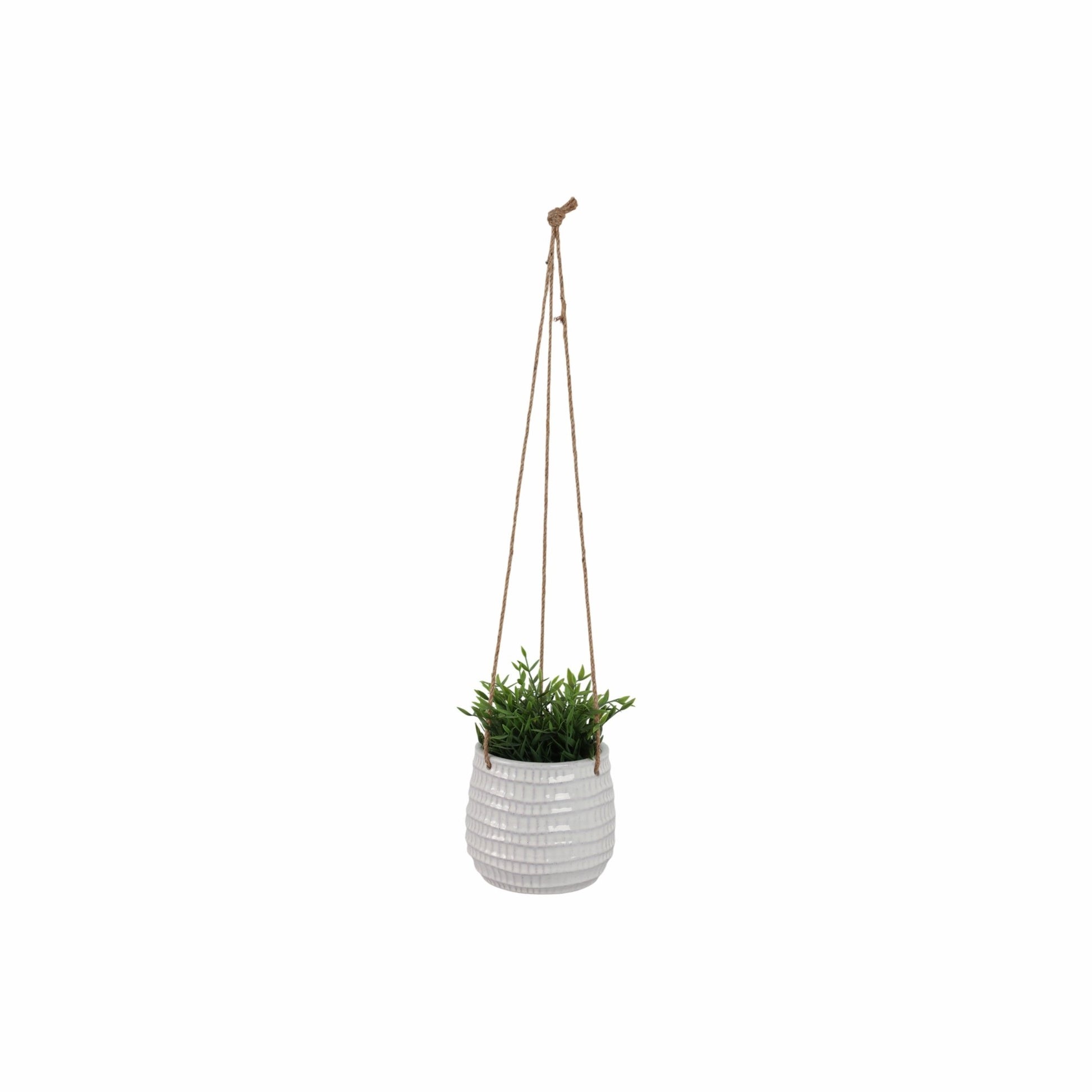 Ceramic 6" Dimpled Hanging Planter, Beige Outdoor Planters| Sagebrook Home