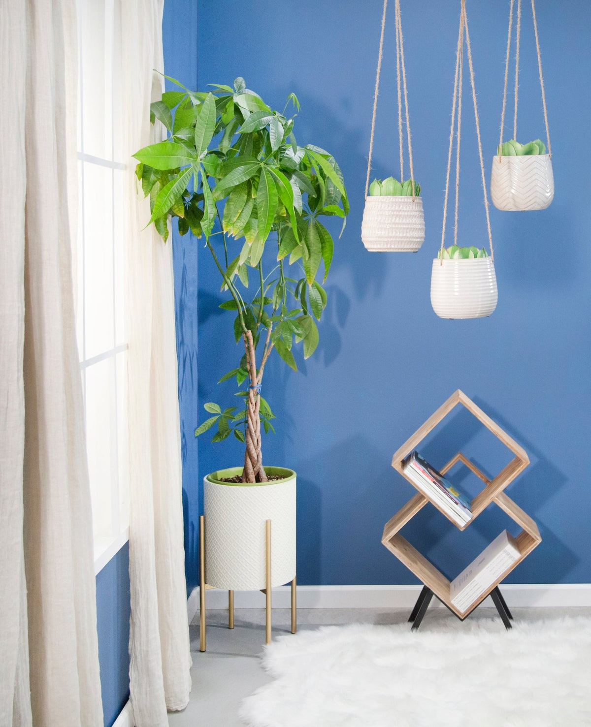 Ceramic 6" Dimpled Hanging Planter, Beige Outdoor Planters| Sagebrook Home