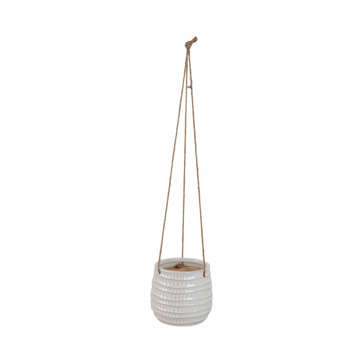 Ceramic 6" Dimpled Hanging Planter, Beige Outdoor Planters| Sagebrook Home