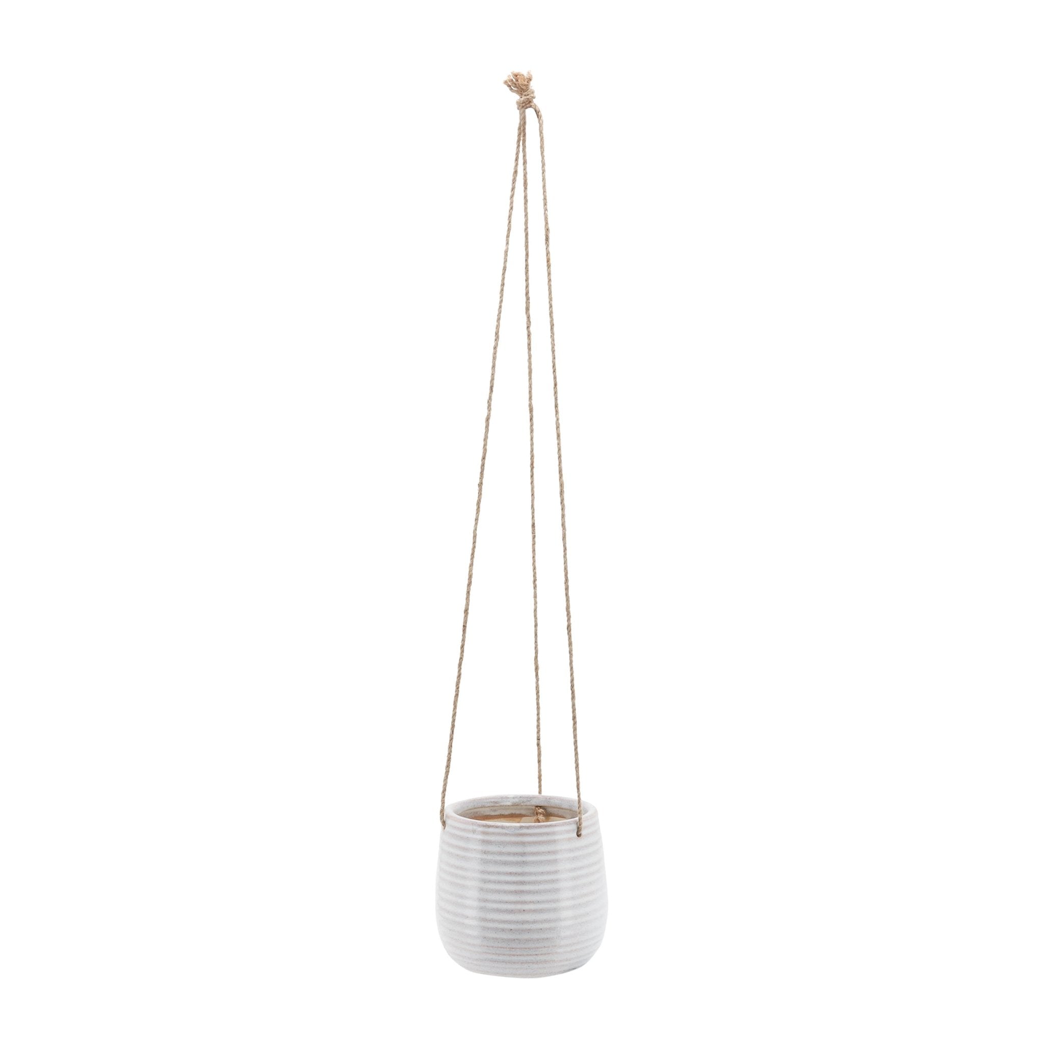 Ceramic 6" Hanging Planter,Beige Outdoor Planters| Sagebrook Home