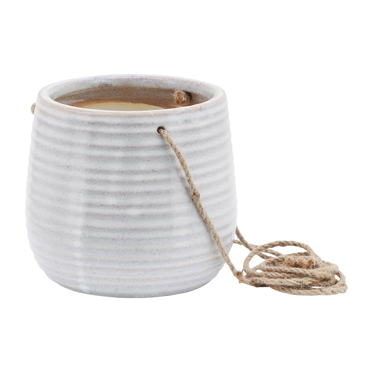 Ceramic 6" Hanging Planter,Beige Outdoor Planters| Sagebrook Home