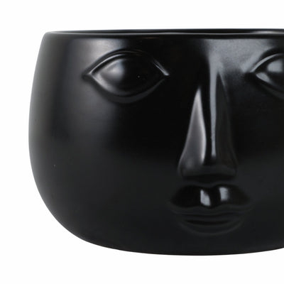 Ceramic 7" Face Planter, Matte Black - Al Rugaib Furniture