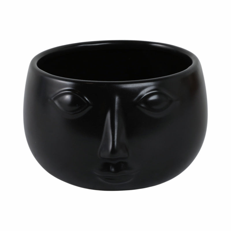 Ceramic 7" Face Planter, Matte Black - Al Rugaib Furniture