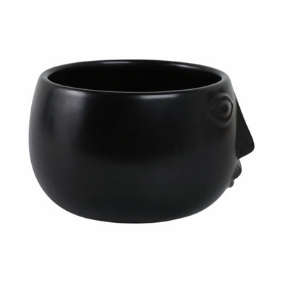 Ceramic 7" Face Planter, Matte Black - Al Rugaib Furniture