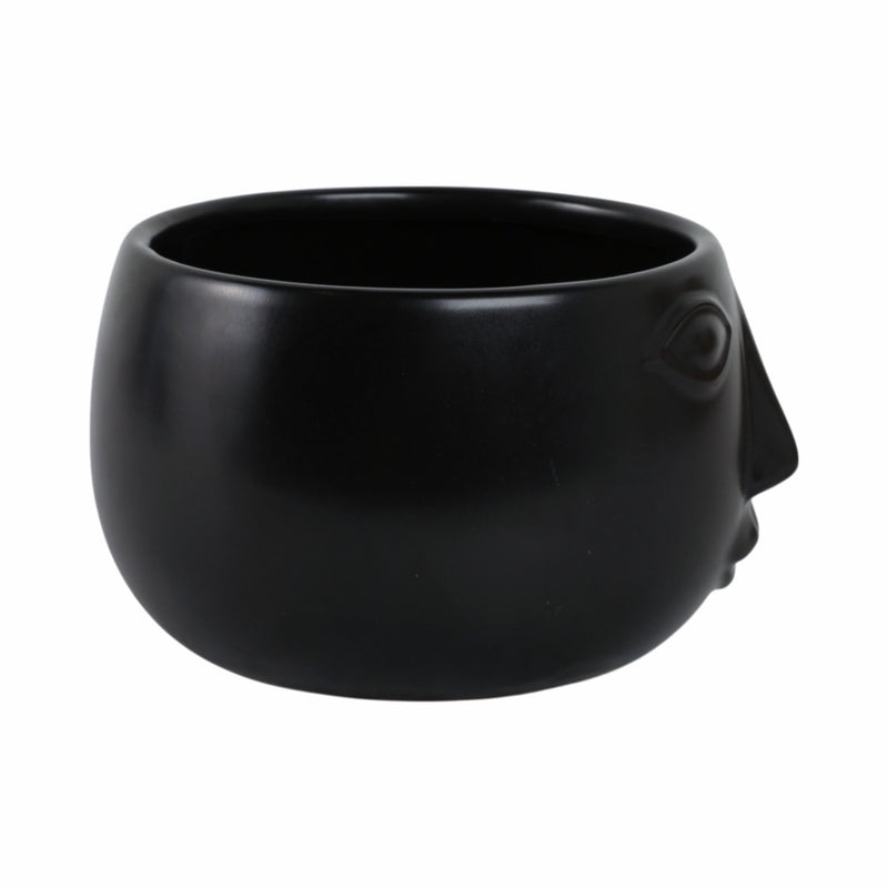Ceramic 7" Face Planter, Matte Black - Al Rugaib Furniture