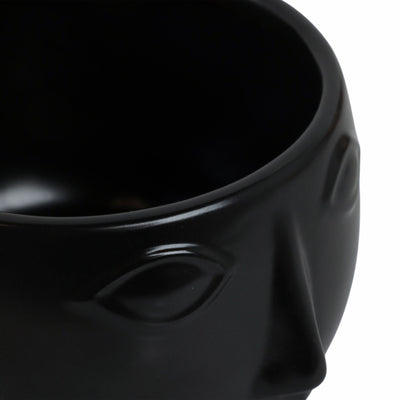 Ceramic 7" Face Planter, Matte Black - Al Rugaib Furniture