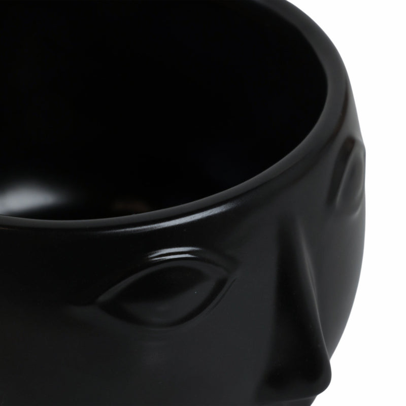 Ceramic 7" Face Planter, Matte Black - Al Rugaib Furniture