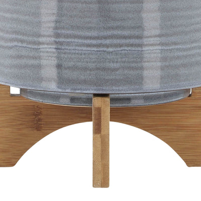 CERAMIC 8" PLANTER ON STAND, BLUE FADE - Al Rugaib Furniture