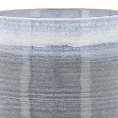 CERAMIC 8" PLANTER ON STAND, BLUE FADE - Al Rugaib Furniture