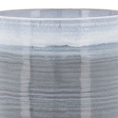 CERAMIC 8" PLANTER ON STAND, BLUE FADE - Al Rugaib Furniture