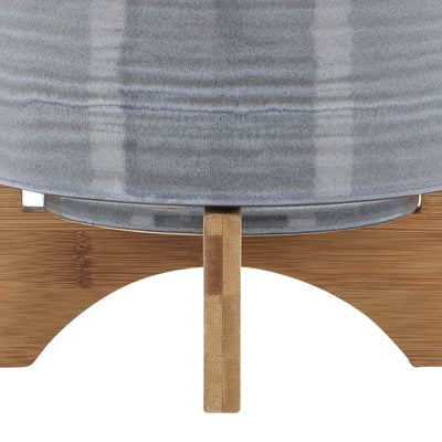 CERAMIC 8" PLANTER ON STAND, BLUE FADE - Al Rugaib Furniture