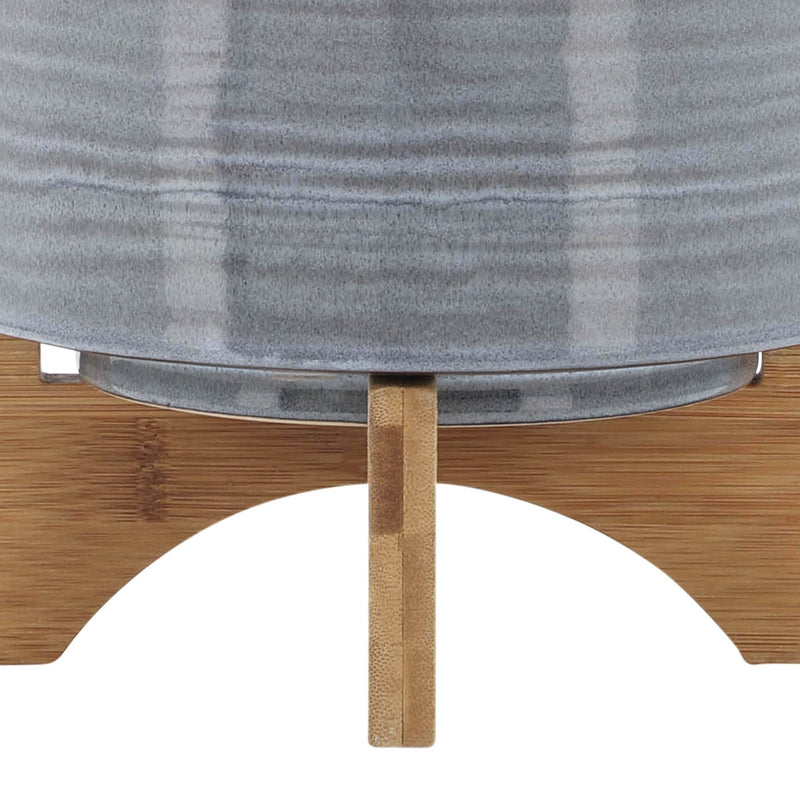 CERAMIC 8" PLANTER ON STAND, BLUE FADE - Al Rugaib Furniture