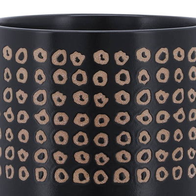 CERAMIC 8" PLANTER ON STAND, BROWN - Al Rugaib Furniture