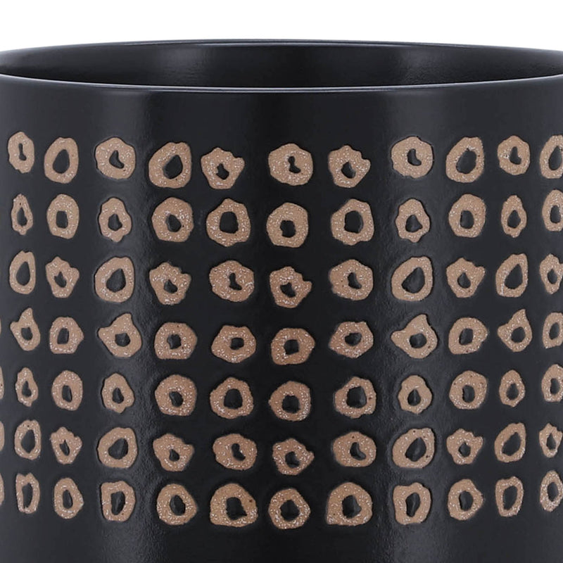 CERAMIC 8" PLANTER ON STAND, BROWN - Al Rugaib Furniture