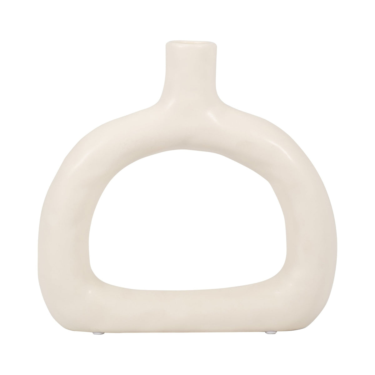CERAMIC 8" TEXTURED WIDE CUT-OUT VASE Vases and Jars| Sagebrook Home