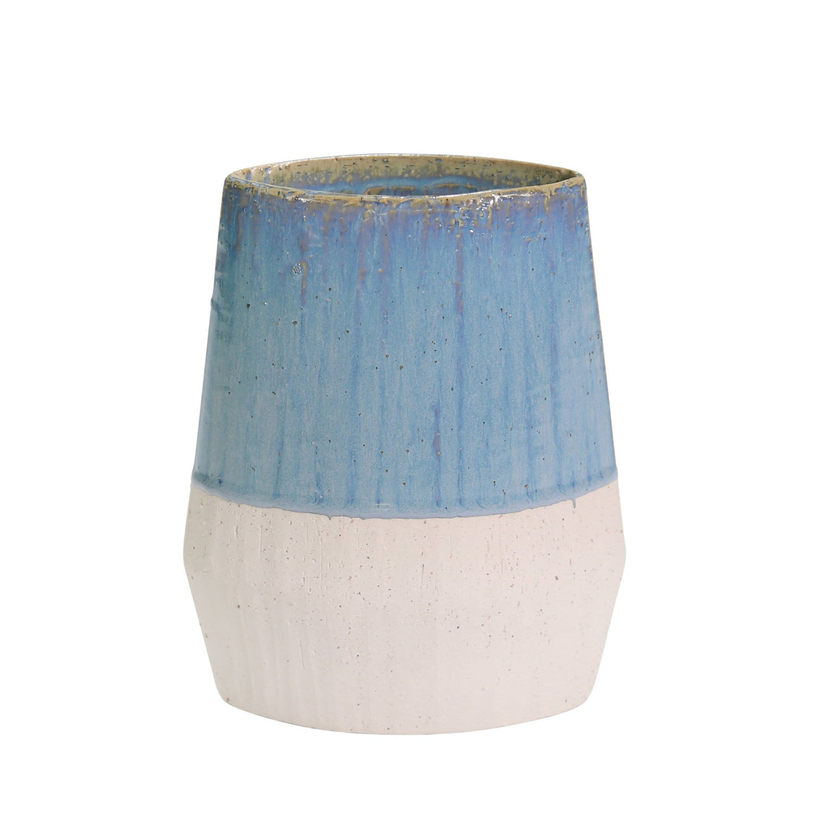 CERAMIC 9" VASE, BLUE/IVORY Vases and Jars| Sagebrook Home