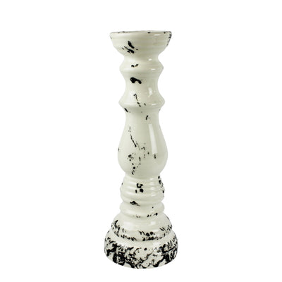 Ceramic Candle Holder, Black Marble - Al Rugaib Furniture