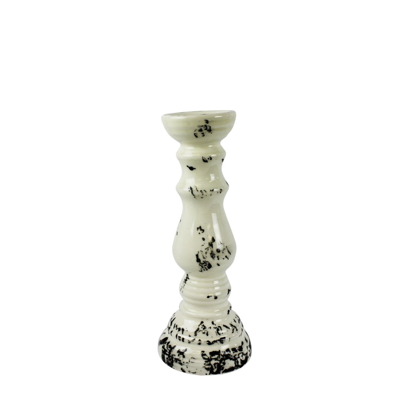 Ceramic Candle Holder, Black Marble - Al Rugaib Furniture
