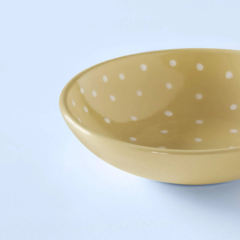 Ceramic Cereal Bowl Polka Dots Lemon - Al Rugaib Furniture