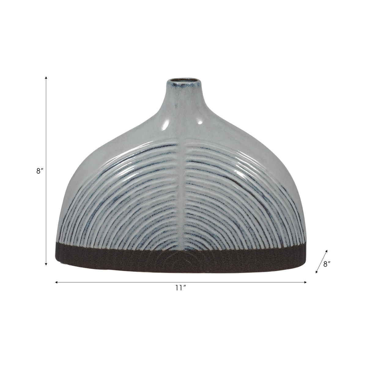CERAMIC HALF DOME ARCH VASE, BLUE Vases and Jars| Sagebrook Home