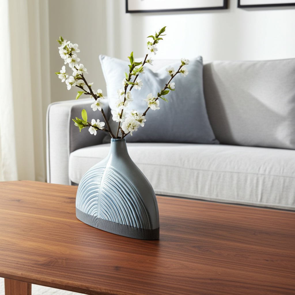 CERAMIC HALF DOME ARCH VASE, BLUE Vases and Jars| Sagebrook Home