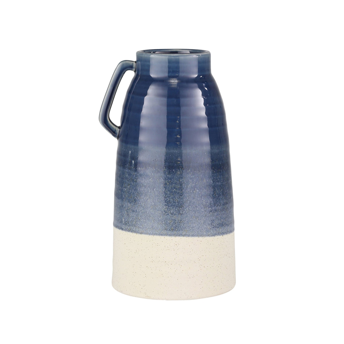 CERAMIC HANDLED VASE, 13" NAVY Vases and Jars| Sagebrook Home